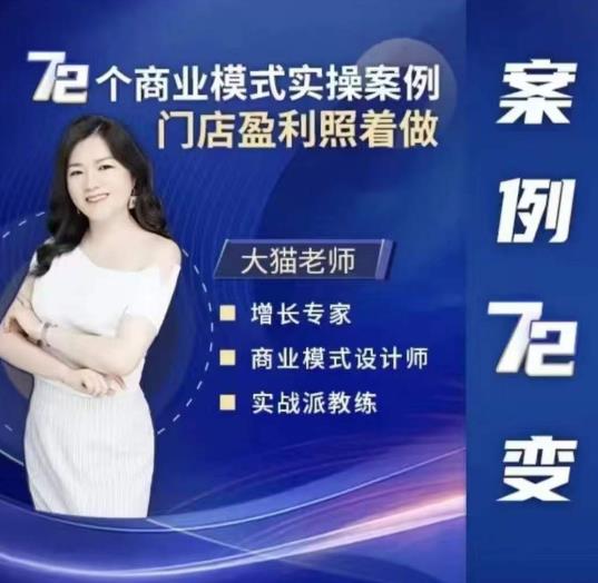大猫老师案例72变，72个商业模式实操案例，门店盈利照着做-赛德副业库