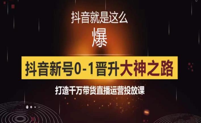 0粉自然流实战起号课，抖音新号0~1晋升大神之路，打造千万带货直播运营投放课-赛德副业库