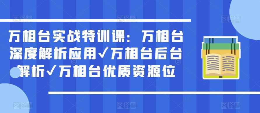 万相台实战特训课：万相台深度解析应用✔万相台后台解析✔万相台优质资源位-赛德副业库