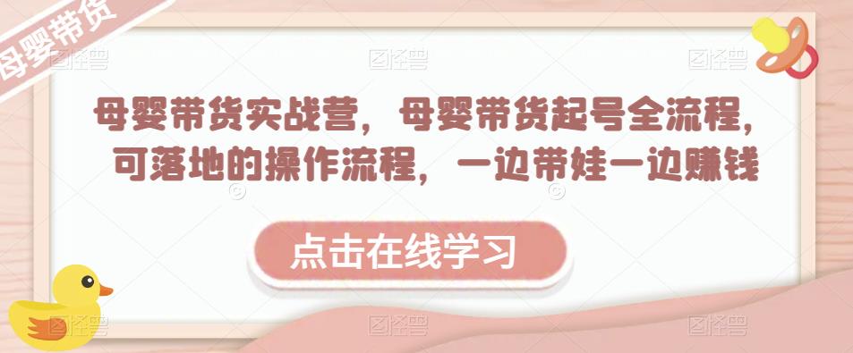 母婴带货实战营，母婴带货起号全流程，可落地的操作流程，一边带娃一边赚钱（附素材）-赛德副业库