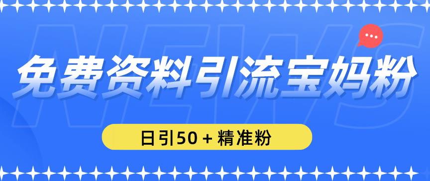免费资料引流宝妈粉,日引50+精准粉【揭秘】-赛德副业库