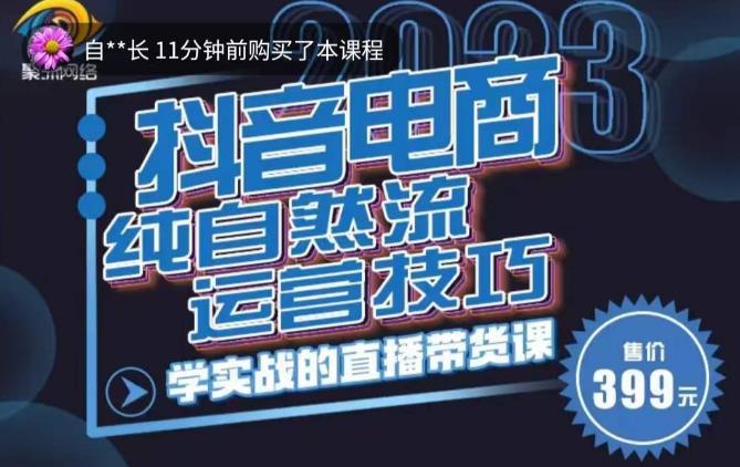 李扭扭·2023自然流运营技巧，纯自然流不亏品起盘直播间，实战直播带货课（视频课+话术文档）-赛德副业库