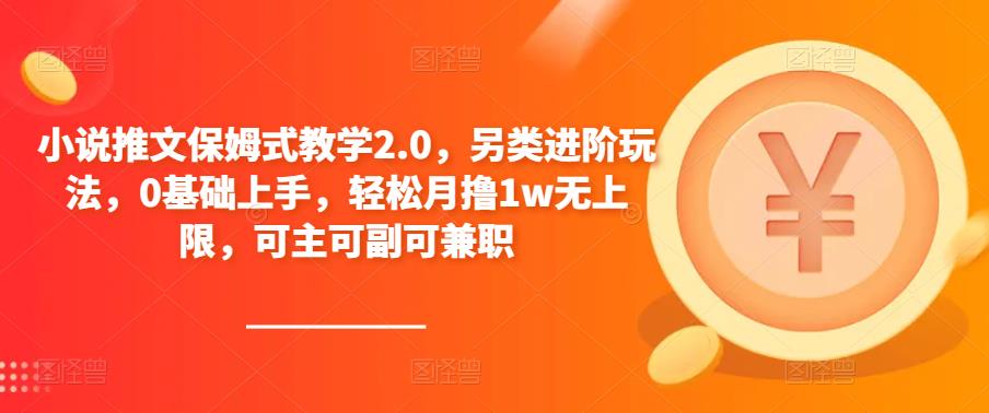 小说推文保姆式教学2.0，另类进阶玩法，0基础上手，轻松月撸1w无上限，可主可副可兼职-赛德副业库
