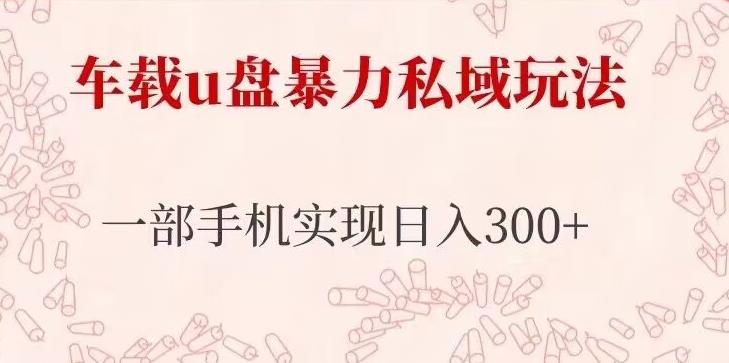 车载u盘暴力私域玩法，长期项目，仅需一部手机实现日入300+-赛德副业库