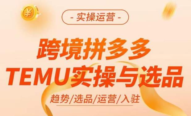 跨境拼多多TEMU实操与选品，​掌握平台运营方法技巧，选品避坑12条标准，爆款的底层思路等-赛德副业库
