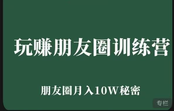 玩赚朋友圈系统课，朋友圈月入10W的秘密，​7天系统图文课程-赛德副业库