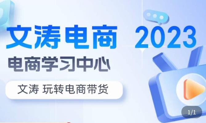 文涛电商·7天零基础自然流起号，​快速掌握店铺运营的核心玩法，突破自然展现量，玩转直播带货-赛德副业库