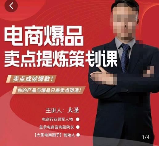 大圣·电商标品爆款卖点策划课,标品卖点成就爆款,可落地卖点提炼课-赛德副业库
