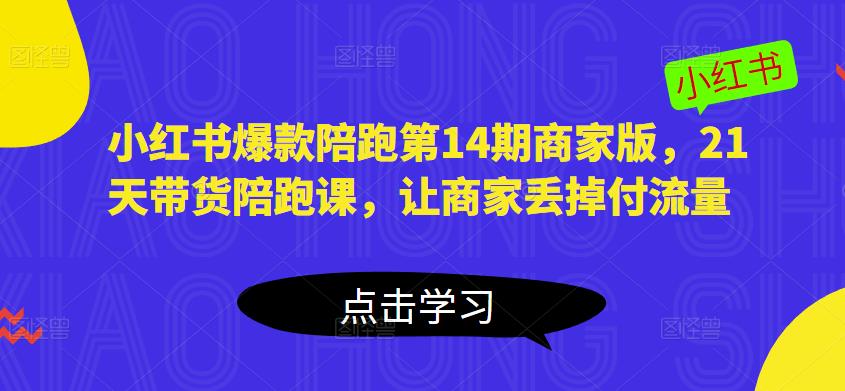 小红书爆款陪跑第14期商家版，21天带货陪跑课，让商家丢掉付流量-赛德副业库