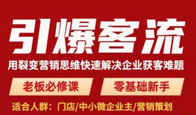 引爆客流，用裂变营销思维快速解决企业获客难题，老板必修课，零基础新手-赛德副业库