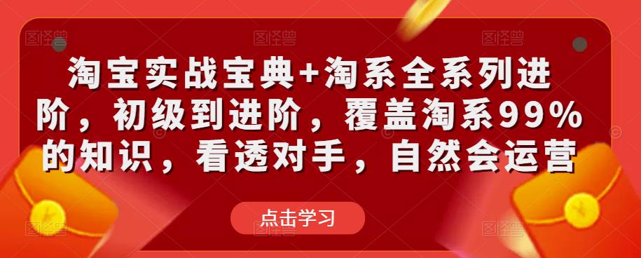 淘宝实战宝典+淘系全系列进阶，初级到进阶，覆盖淘系99%的知识，看透对手，自然会运营-赛德副业库
