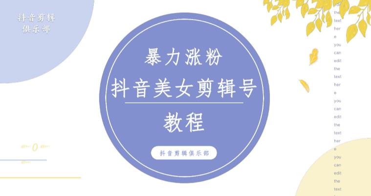 抖音快手暴力涨粉美女混剪视频教程，百分百过原创图片教程！附带违规申诉方法-赛德副业库