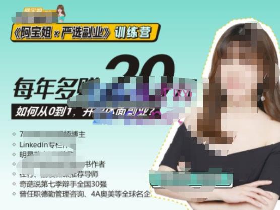 《阿宝姐×严选副业》训练营【Plus版】12期，帮助你找准适合自己的副业，开启斜杠人生-赛德副业库
