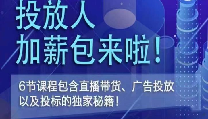三里屯·投放人薪资包，6节直播课，包含直播带货、广告投放、以及投标的独家秘籍-赛德副业库