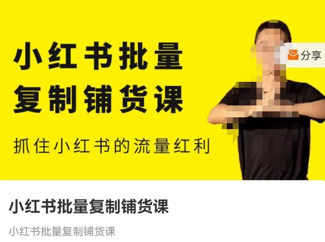 张宾·小红书批量复制铺货课，抓住小红书的流量红利 （更新2023年2月）-赛德副业库