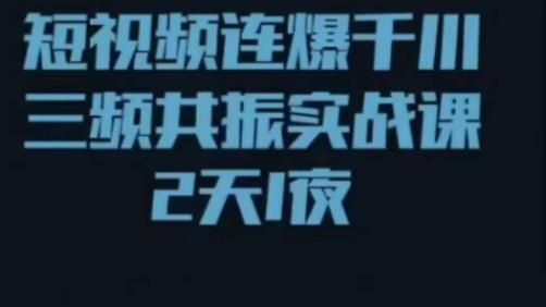 短视频连爆千川三频共振实战课,针对千川如何投放,视频如何打爆专门讲解-赛德副业库