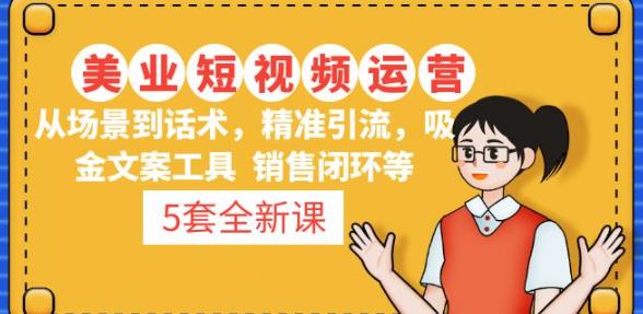 5套·美业短视频运营课从场景到话术·精准引流·吸金文案工具·销售闭环等-赛德副业库