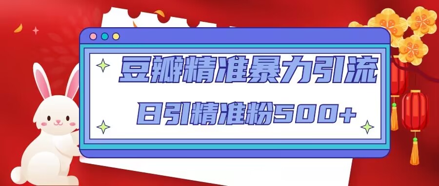 豆瓣精准暴力引流，日引精准粉500+【12课时】-赛德副业库