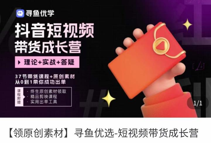 短视频带货成长营,抖音短视频出单攻略,吃透账号运营的奥秘,轻松带货-赛德副业库