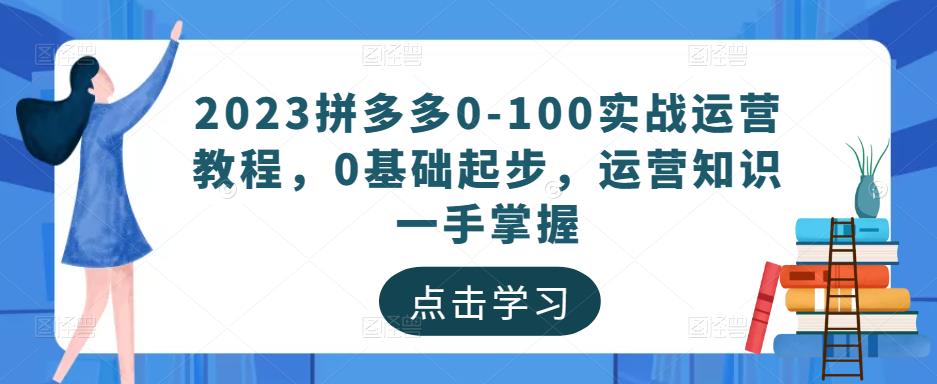 2023拼多多0-100实战运营教程，0基础起步，运营知识一手掌握-赛德副业库