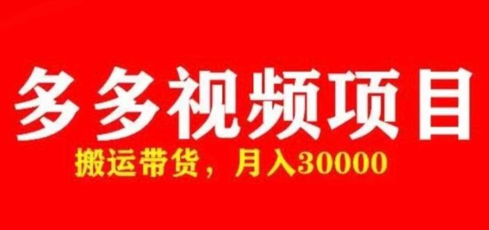 多多带货视频快速50爆款拿带货资格，搬运带货，月入30000【全套脚本+详细玩法】-赛德副业库