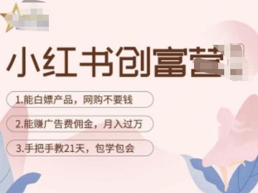 小红书创富营-教小红书带货，陪跑21天，教你赚广告费佣金，月入过万-赛德副业库