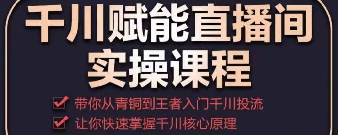 千川赋能直播间实操课程,带你从青铜到王者的入门千川投流,让你快速掌握千川核心原理-赛德副业库