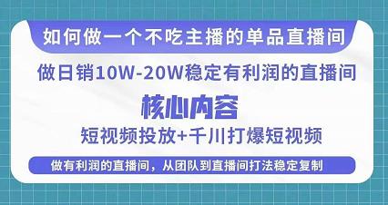 某电商线下课程，稳定可复制的单品矩阵日不落，做一个不吃主播的单品直播间-赛德副业库
