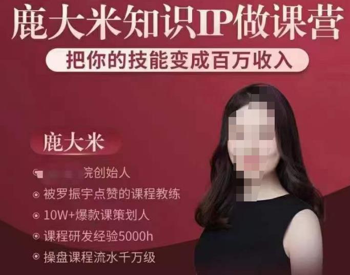 鹿大米知识IP做课营，把你的技能变成百万收入，陪你打出磨人生第费付门一课！-赛德副业库
