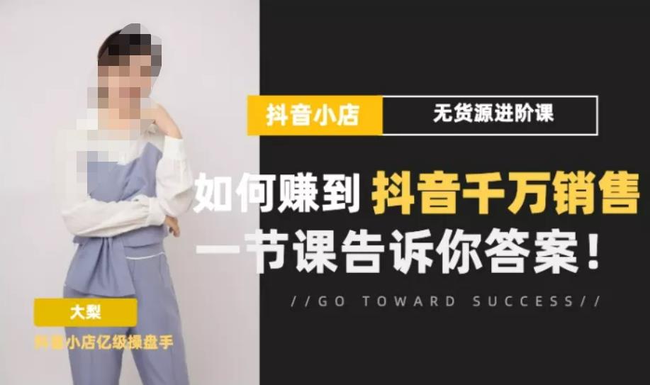 梨子会·抖店无货源进阶冲刺课，如何赚到抖音千万销售，这套课程会告诉你答案-赛德副业库
