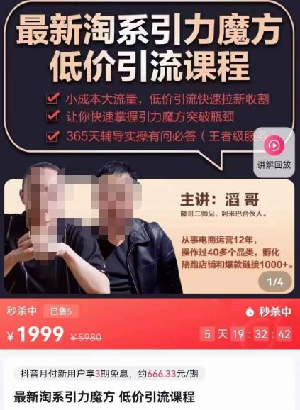 最新淘系引力魔方低价引流课程，小成本大流量，低价引流快速拉新收割-赛德副业库