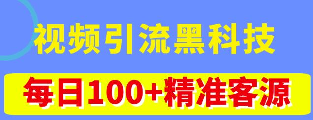 视频引流黑科技玩法，不花钱推广，视频播放量达到100万+，每日100+精准客源-赛德副业库