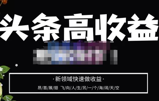 头条高收益批量操作，2023新领域快速做收益，头条号零基础轻松上手-赛德副业库