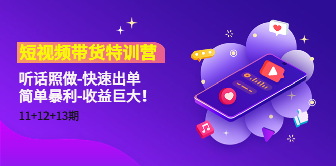 短视频带货特训营听话照做-快速出单-简单暴利-收益巨大!-赛德副业库