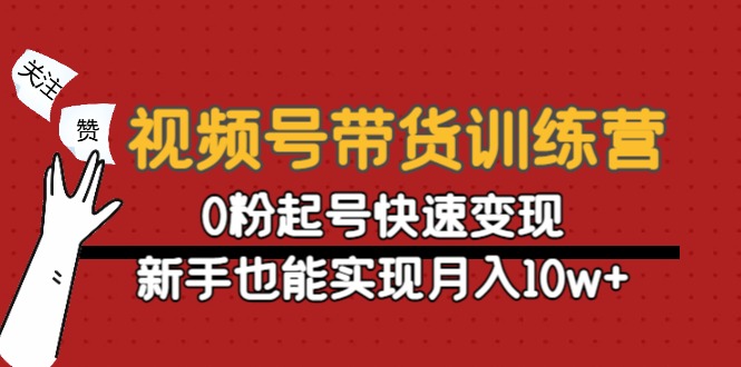 视频号带货训练营：0粉起号快速变现，新手也能实现月入10w+-赛德副业库