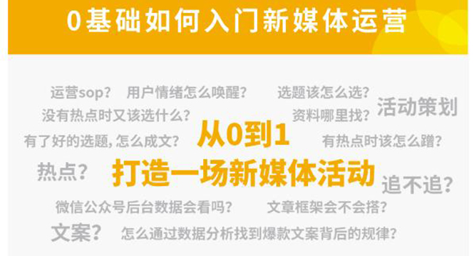 新媒体运营系列课，课程零基础入门，解锁高薪职业必备的四项技能-赛德副业库