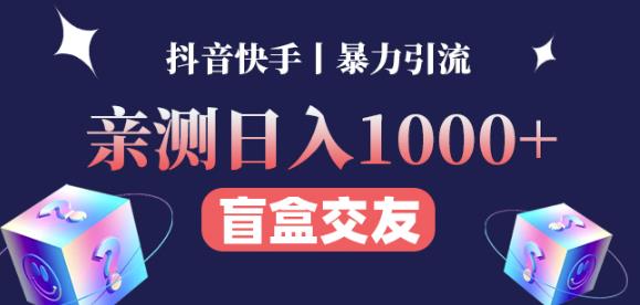 日收益1000+的交友盲盒副业丨有手就行的抖音快手暴力引流-赛德副业库