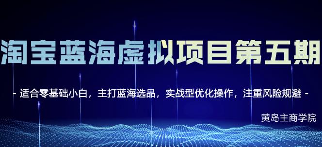 黄岛主淘宝虚拟无货源3.0+4.0+5.0，适合零基础小白，主打蓝海选品，实战型优化操作-赛德副业库