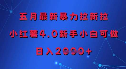五月最新暴力拉新拉，小红薯4.0新手小白可做，日入多张-赛德副业库