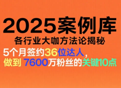 2025案例库,收录各行业大咖的方法论,各行业大咖方法论揭秘-赛德副业库