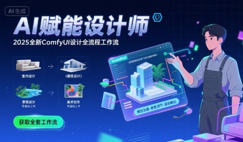 AI赋能设计师， 2025全新comfyui设计全流程工作流 ，室内-建筑-景观-美术，零基础直接上手-赛德副业库