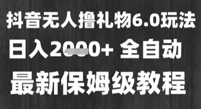 最新风口暴力撸金技术，无人撸礼物，长期稳定 一个小时收益2k+，小白当天拿结果【揭秘】-赛德副业库