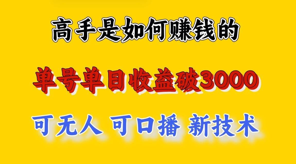 高手是如何赚钱的,一天收益至少3000+以上,小白当天就能够上手,这是穷人翻盘的一...-赛德副业库