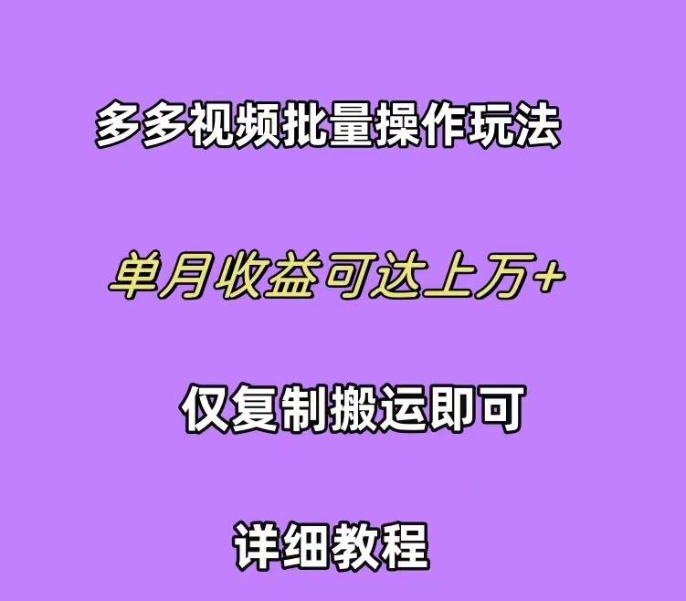 （10029期）拼多多视频带货快速过爆款选品教程 每天轻轻松松赚取三位数佣金 小白必…-赛德副业库