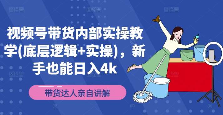 视频号带货内部实操教学(底层逻辑+实操)，新手也能日入4k-赛德副业库