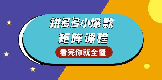 （13699期）拼多多爆款矩阵课程：教你测出店铺爆款，优化销量，提升GMV，打造爆款群-赛德副业库