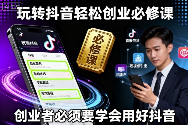 玩转抖音轻松创业必修课,创业者必须要学会用好抖音-赛德副业库