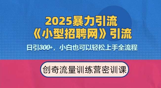 2025最新暴力引流方法，招聘平台一天引流300+，日变现多张，专业人士力荐-赛德副业库
