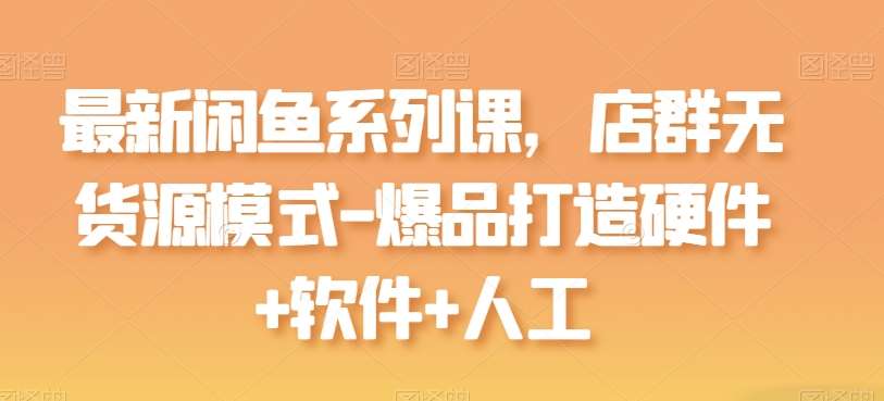 最新闲鱼系列课，店群无货源模式-爆品打造硬件+软件+人工-赛德副业库