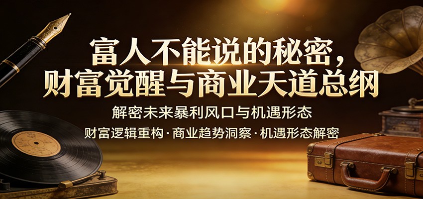 富人不能说的秘密，财富觉醒与商业天道总纲，解密未来暴利风口与机遇形态-赛德副业库